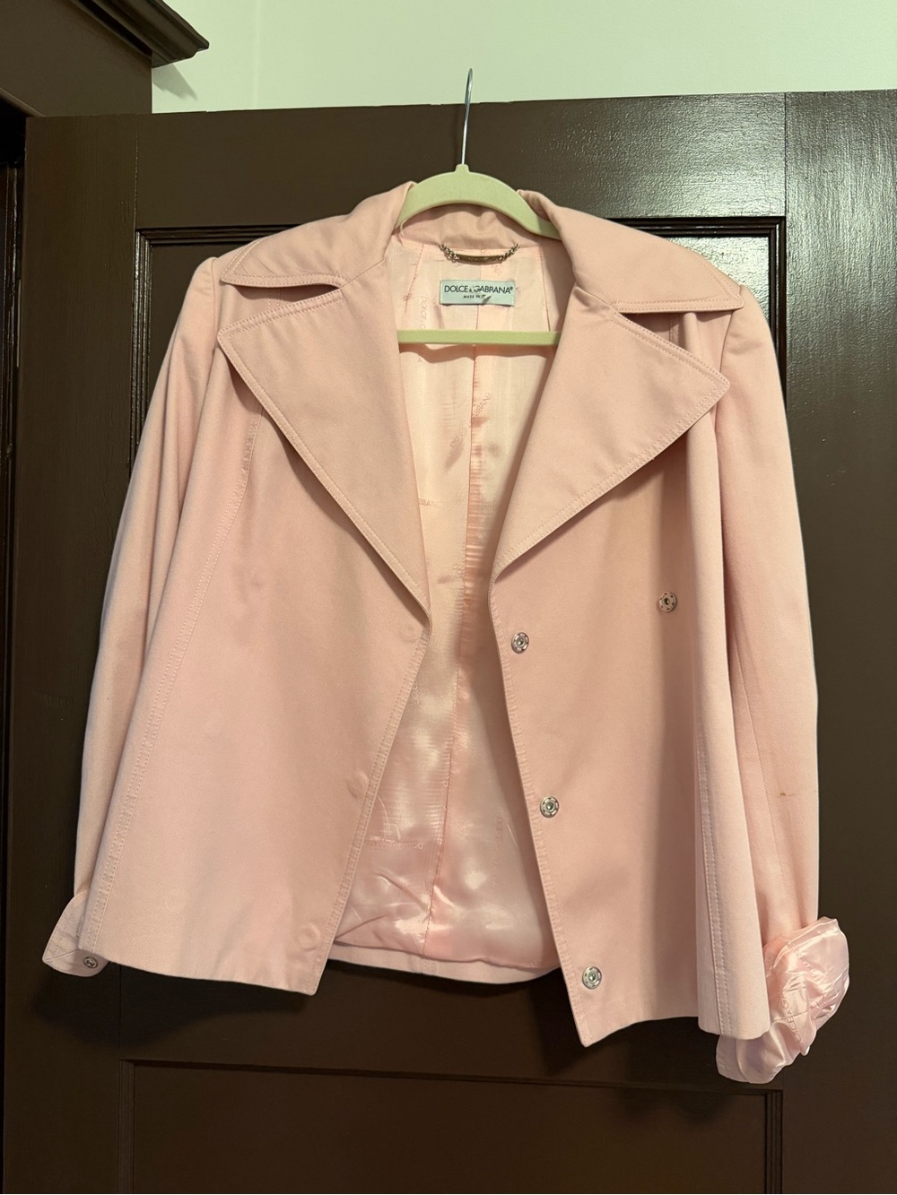 Vintage Dolce & Gabbana Pale Pink Double-Breasted Blazer Jacket